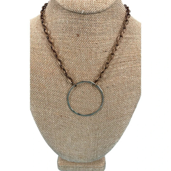 Amy Wells Handcrafted Sterling Silver Ring On Necklace Bronze Chain - Picture 3 of 7